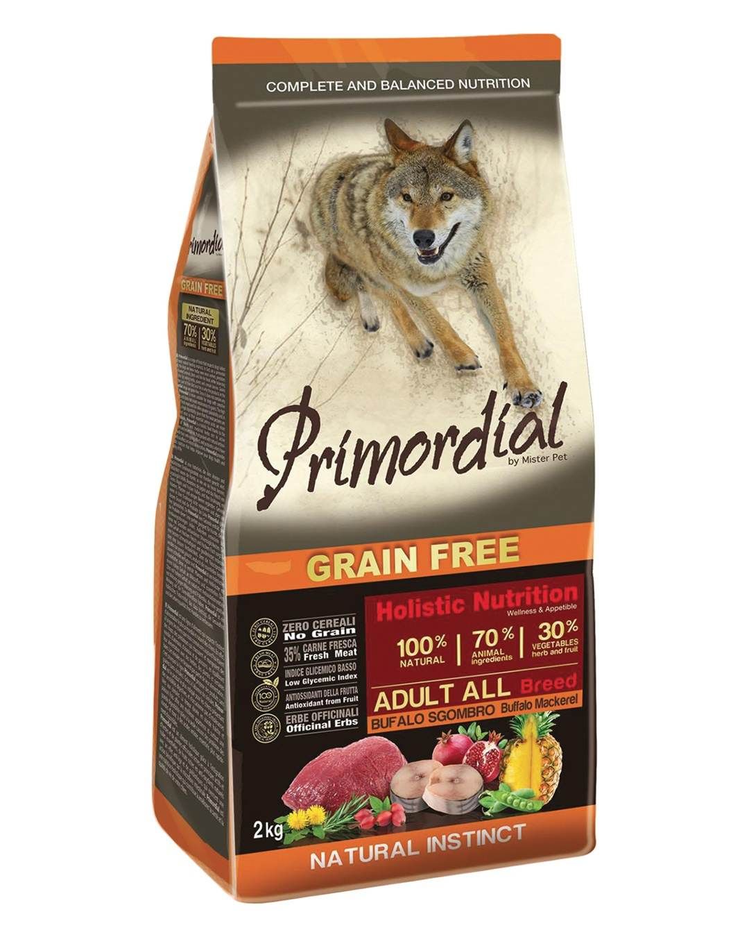 Primordial Pet Food PGF Adult Buffalo & Mackerel 12kg