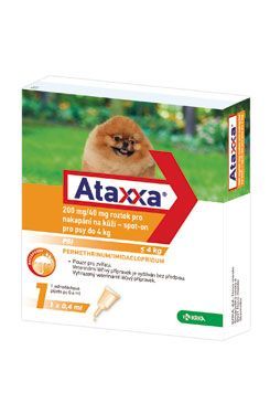 Ataxxa Spot-on Dog S 200mg/40mg 1x0,4ml KRKA