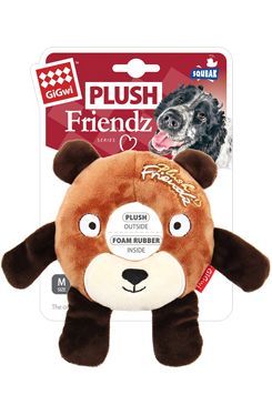 Hračka pes GiGwi Plush Friendz medvěd s gumovým kroužk Tommi CZ s.r.o.