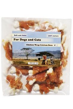 Pochoutka Kalciová kost 5cm s kuřecím masem 250g For Dogs and Cats