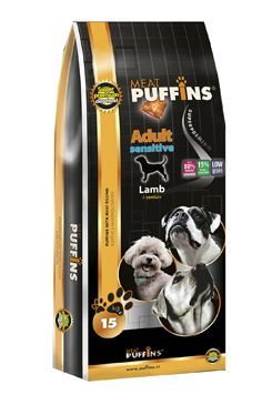 Puffins Dog Adult Sensitive Lamb Rice 15kg Extrudia a.s. Puffins