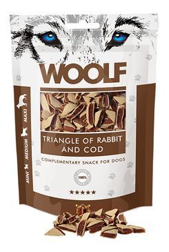 WOOLF pochoutka rabbit and Cod Triangle 100g WOOLF Snack