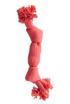 Hračka pes BUSTER Pískací lano, růžová, 35 cm, M KRUUSE