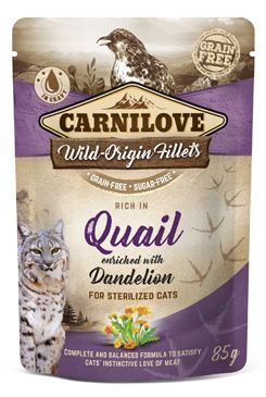 Carnilove Cat Pouch Quail & Dandelion sterilized 85g VAFO Carnilove Praha s.r.o.