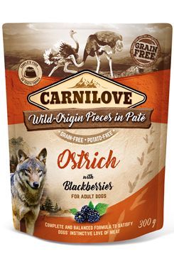 Carnilove Dog Pouch Paté Ostrich & Blackberries 300g VAFO Carnilove Praha s.r.o.