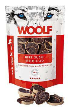 WOOLF pochoutka beef sushi with cod 100g WOOLF Snack