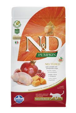 N&D Pumpkin CAT Neutered Quail & Pomegranate 1,5kg Farmina Pet Foods - N&D