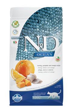 N&D OCEAN CAT Adult Herring, Pumpkin & Orange 1,5kg Farmina Pet Foods - N&D
