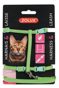 Postroj kočka s vodítkem 1,2m zelený Zolux Zolux S.A.S.