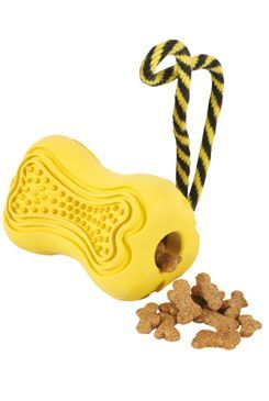 Hračka pes TITAN gumová kost s lanem L žlutá Zolux Zolux S.A.S.