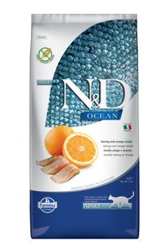 N&D OCEAN CAT Adult Herring & Orange 10kg Farmina Pet Foods - N&D