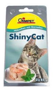 Konzerva SHINY CAT - kuře a krevety 2x70g